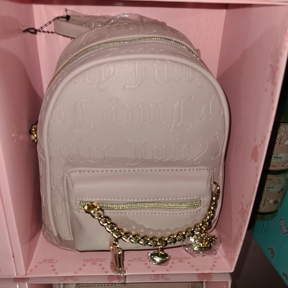 Juicy Couture chestnut Chino mini backpack with Furry Keychain - Picture 2 of 4